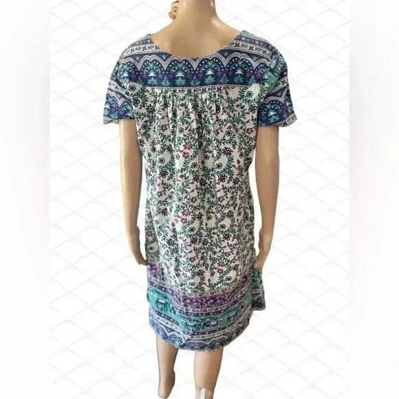 Vintage La Cera Dress Womens Boho Hippie ethnic Retro midi kaftan pockets-M - Picture 4 of 9